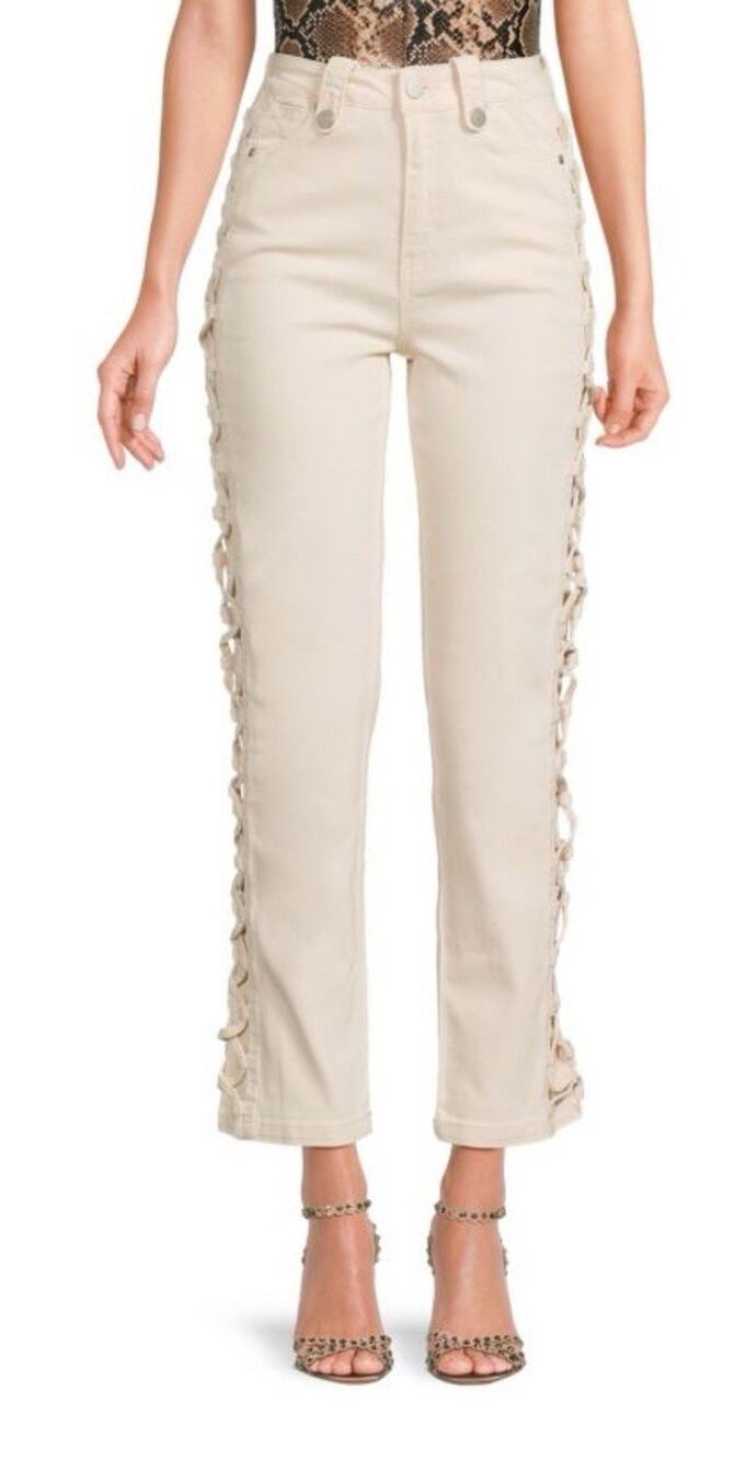 NEW ! NWT HABITUAL Cable Ankle Straight Leg Jean in Ecru Size 12/31